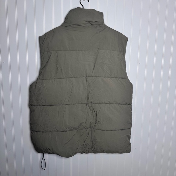 Cotton On Button Up Mother Puffer Sage Green Vest Jacket Women’s Size L/XL - Picture 8 of 12